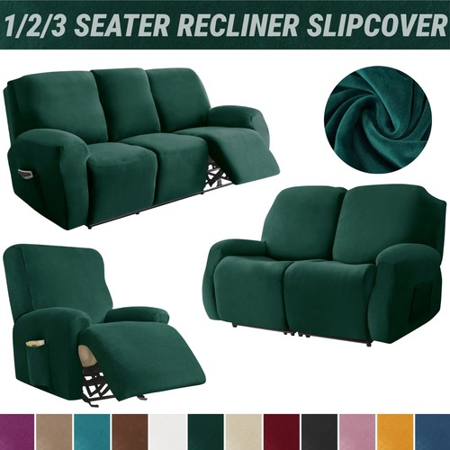 Plush velvet sofa recliner - sofa,