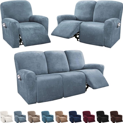 Stretch velvet recliner chair - velvet,