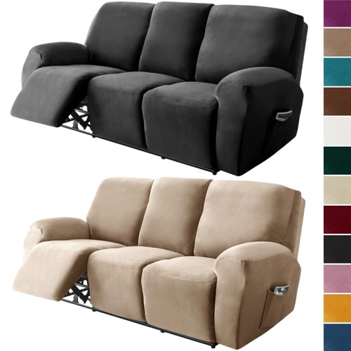 Plush velvet sofa - plush, recliner