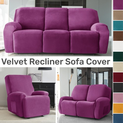 Velvet recliner chair cover - chair,